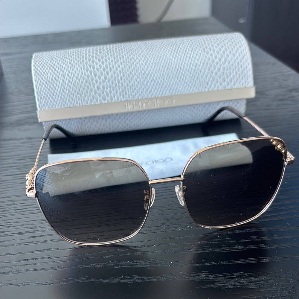 Jimmy Choo Black and Gold Sunglasses